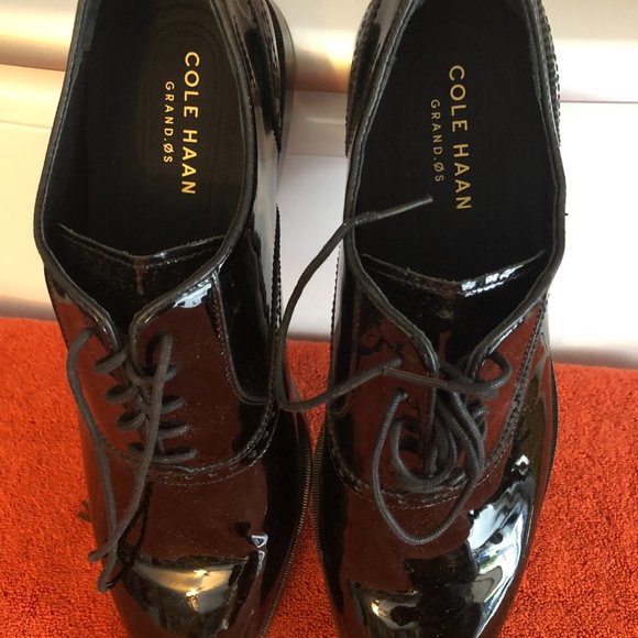 New Men's Cole Haan Patent Leather Lace Up Shoes 12M - Picture 5 of 12